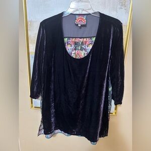 Johnny Was Purple Velvet Top